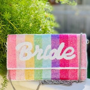 Pink Barbie BRIDE Beaded Crossbody Clutch